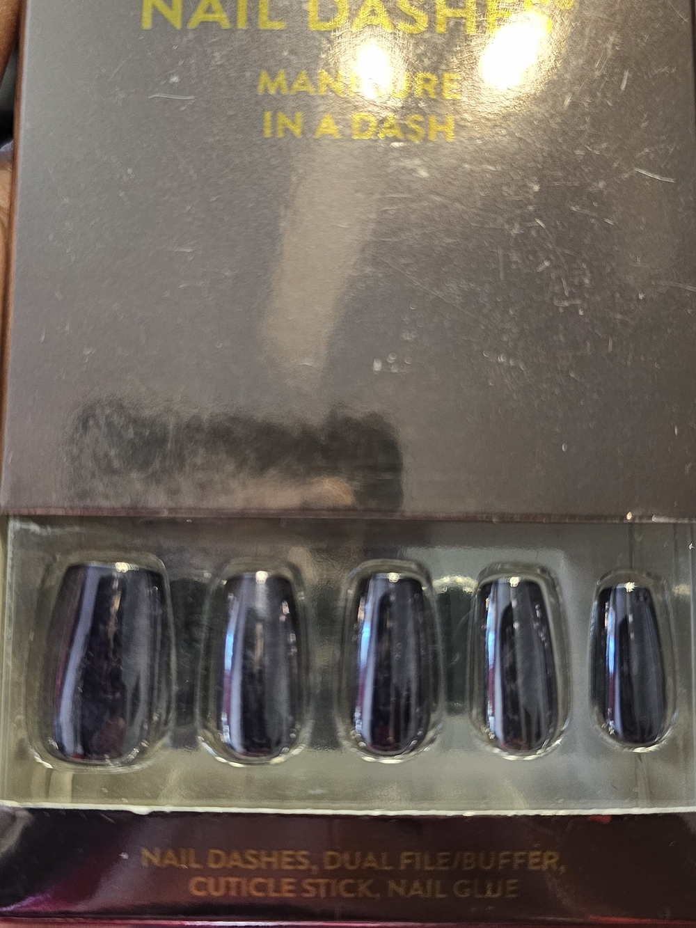 Nail Dashes Press-On Nails — Shiny Black Set